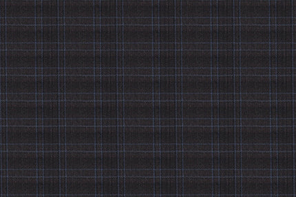 71110-1/10317 Brown W Blue Plaid Check Suit Fabric