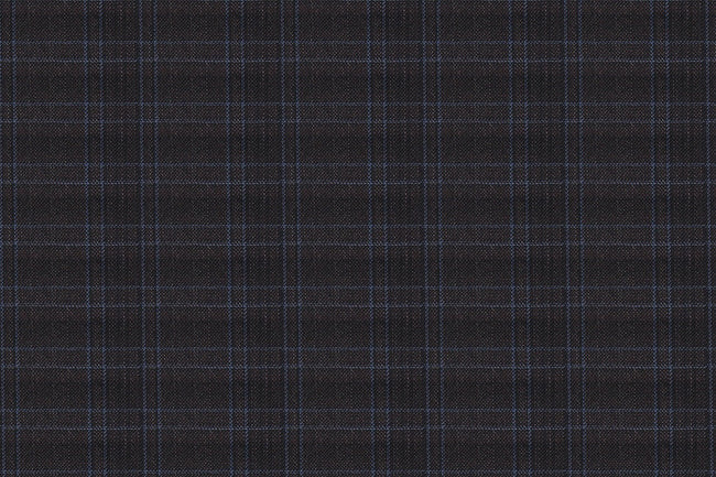71110-1/10317 Brown W Blue Plaid Check Vest Fabric