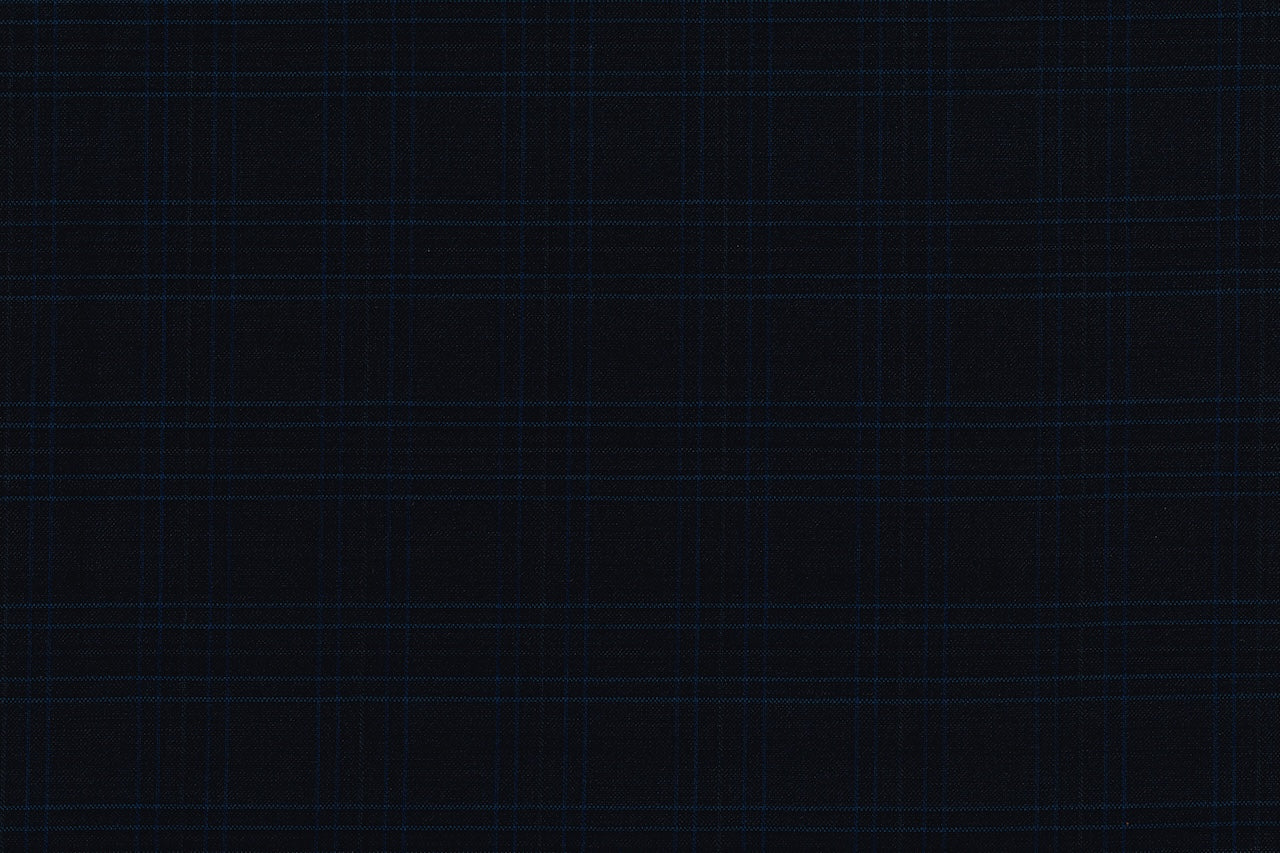 71110-3/10319 Dark Blue Windowpane Jacket Fabric