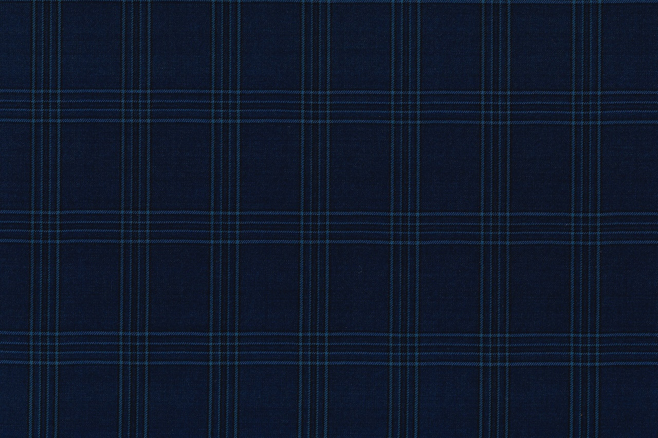 71111-1/10321 Royal Blue Plaid Check Vest Fabric
