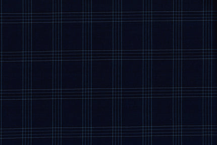 71111-2/10320 Marine Blue Plaid Check Suit Fabric