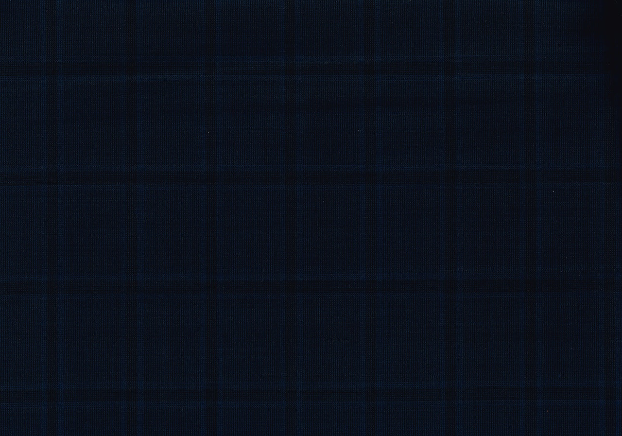 71111-5/10325 Double Tone Blue Windowpane Vest Fabric