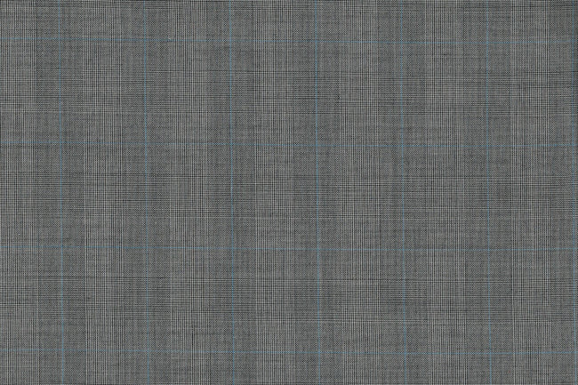 71112-1/10328 Blue Check On Light Grey Prince Of Wales Vest Fabric