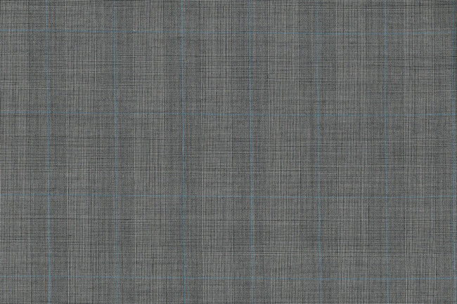 71112-1/10328 Blue Check On Light Grey Prince Of Wales Jacket Fabric