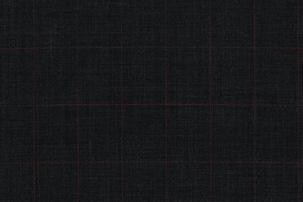 71112-3/10330 Red Check On Dark Grey Prince Of Wales Suit Fabric