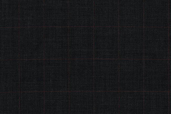 71112-3/10330 Red Check On Dark Grey Prince Of Wales Jacket Fabric