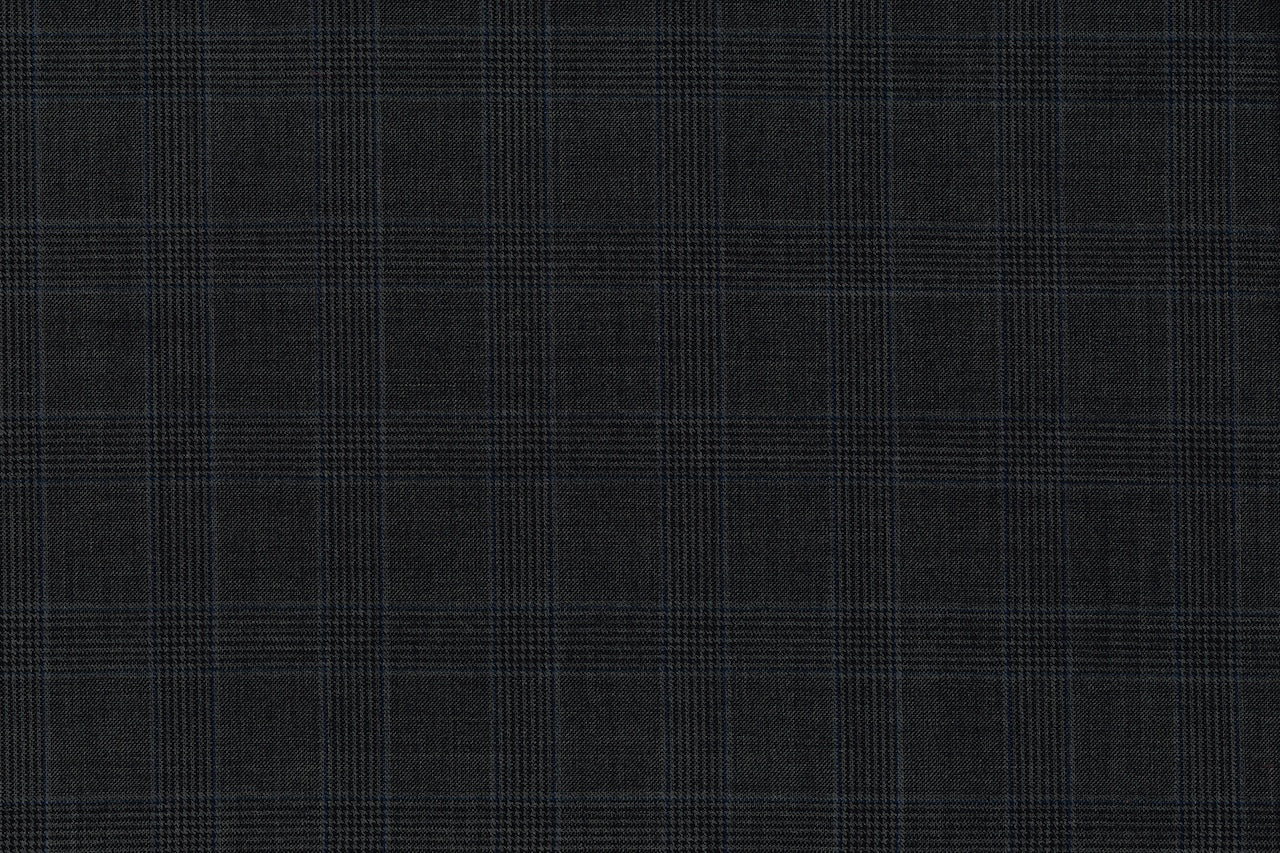 71113-2/10333 Dark Grey Glen Plaid Jacket Fabric