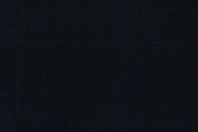 71113-3/10334 Dark Blue Glen Plaid Suit Fabric