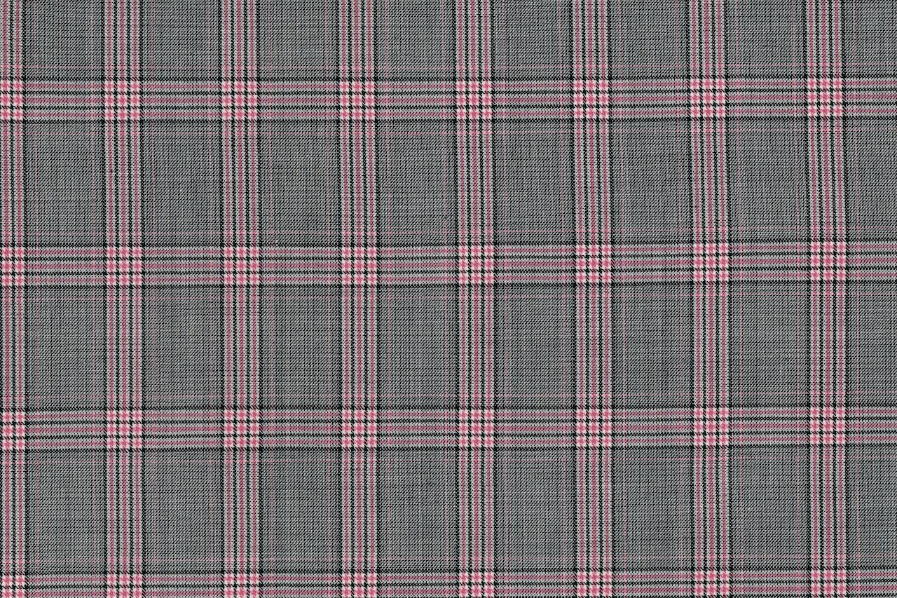 71117-1/10300 Red Plaid Check On Grey Jacket Fabric