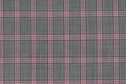 71117-1/10300 Red Plaid Check On Grey Suit Fabric