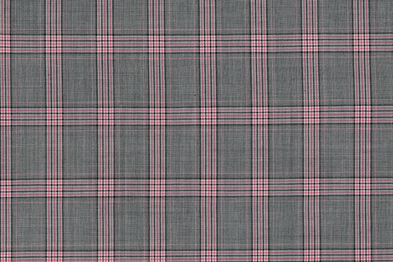 71117-1/10300 Red Plaid Check On Grey Vest Fabric