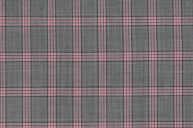 71117-1/10300 Red Plaid Check On Grey Vest Fabric