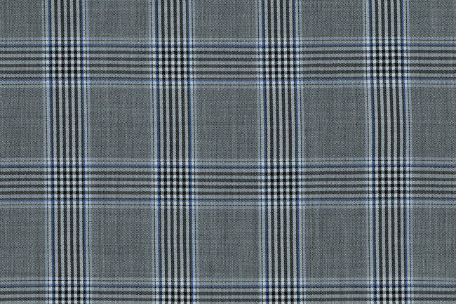 71118-1/10303 Grey Blue Plaid Check Vest Fabric
