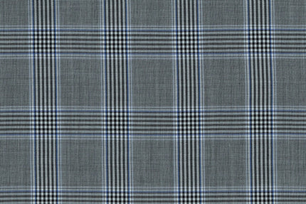 71118-1/10303 Grey Blue Plaid Check Suit Fabric