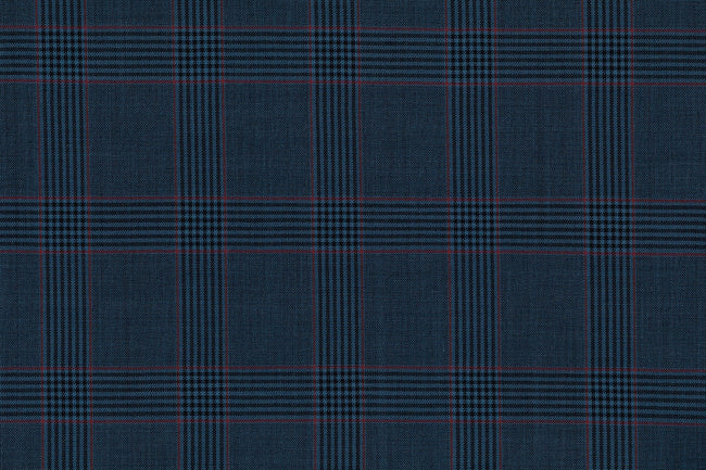 71119-1/10306 Blue Palid W Purple Check Suit Fabric