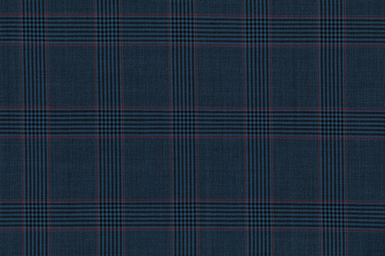 71119-1/10306 Blue Palid W Purple Check Jacket Fabric