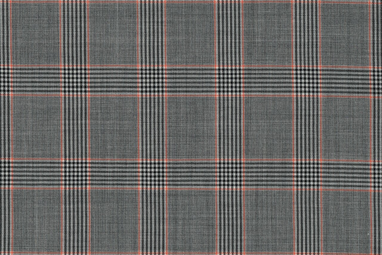 71119-2/10305 Grey Plaid W Mustard Check Vest Fabric
