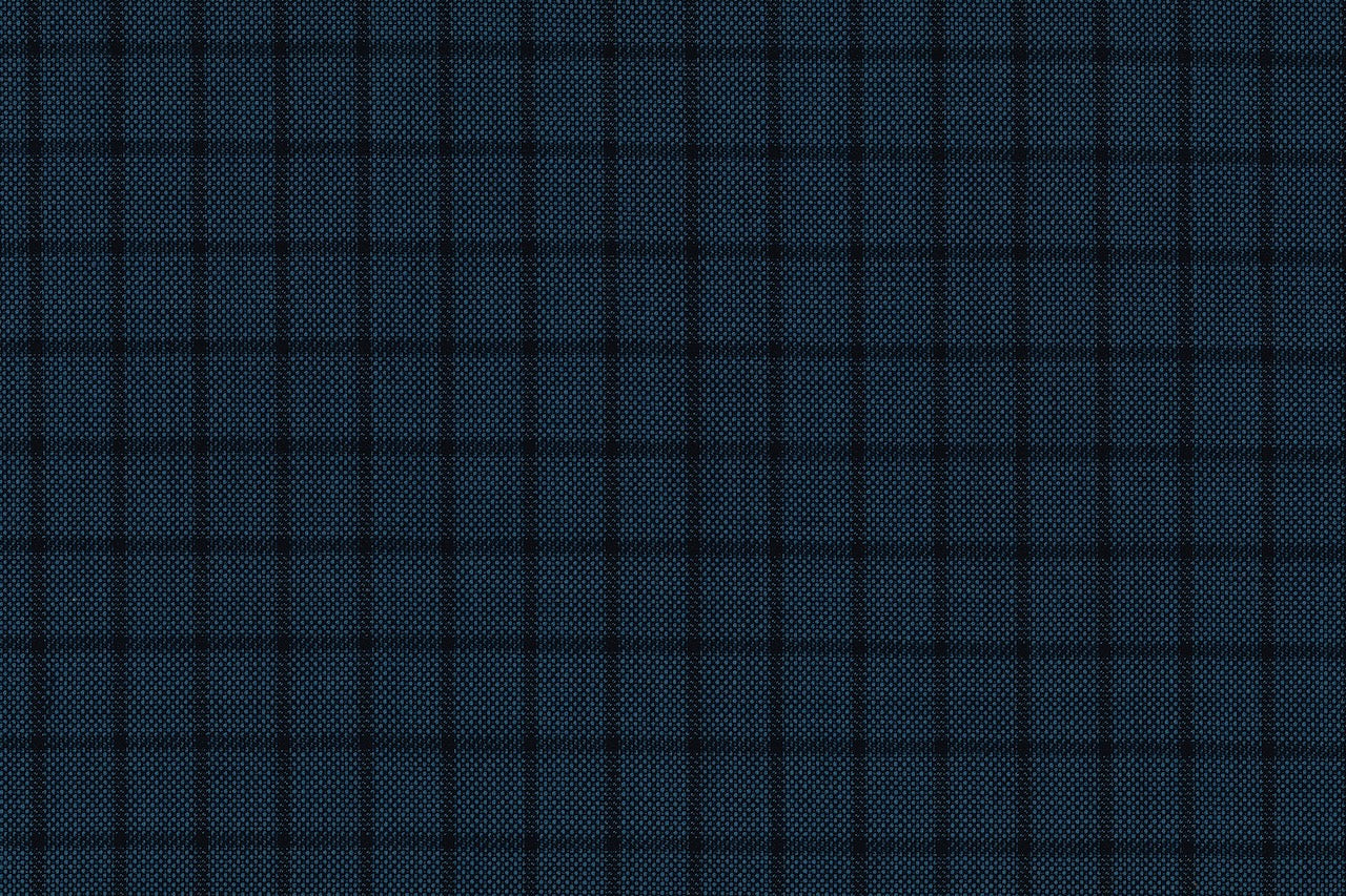 71120-3/10308 Black Check On Blue Birdseye Jacket Fabric