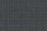 71122-1/10312 Medium Grey W Blue Windowpane Jacket Fabric