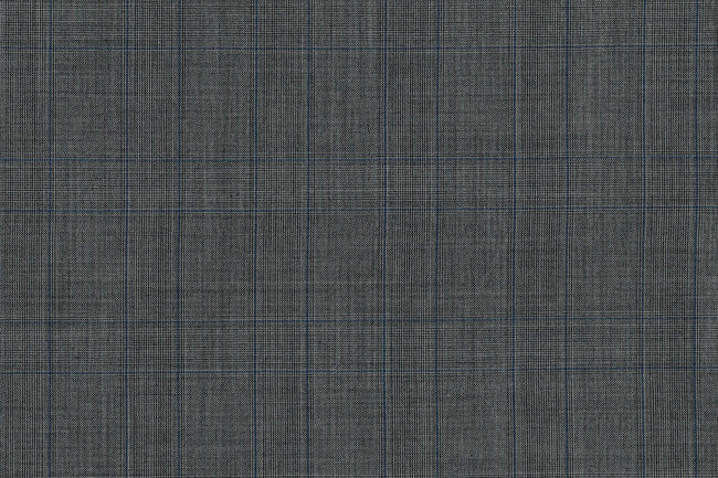 71123-2/10315 Blue Check On Dark Grey Glen Plaid Jacket Fabric