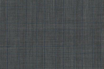 71123-2/10315 Blue Check On Dark Grey Glen Plaid Suit Fabric