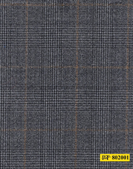 802001/P3-20892 Grey With Black & Brown Check Jacket Fabric