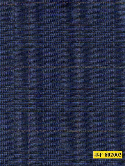802002/P3-20893 Navy With Blue & Brown Check Jacket Fabric