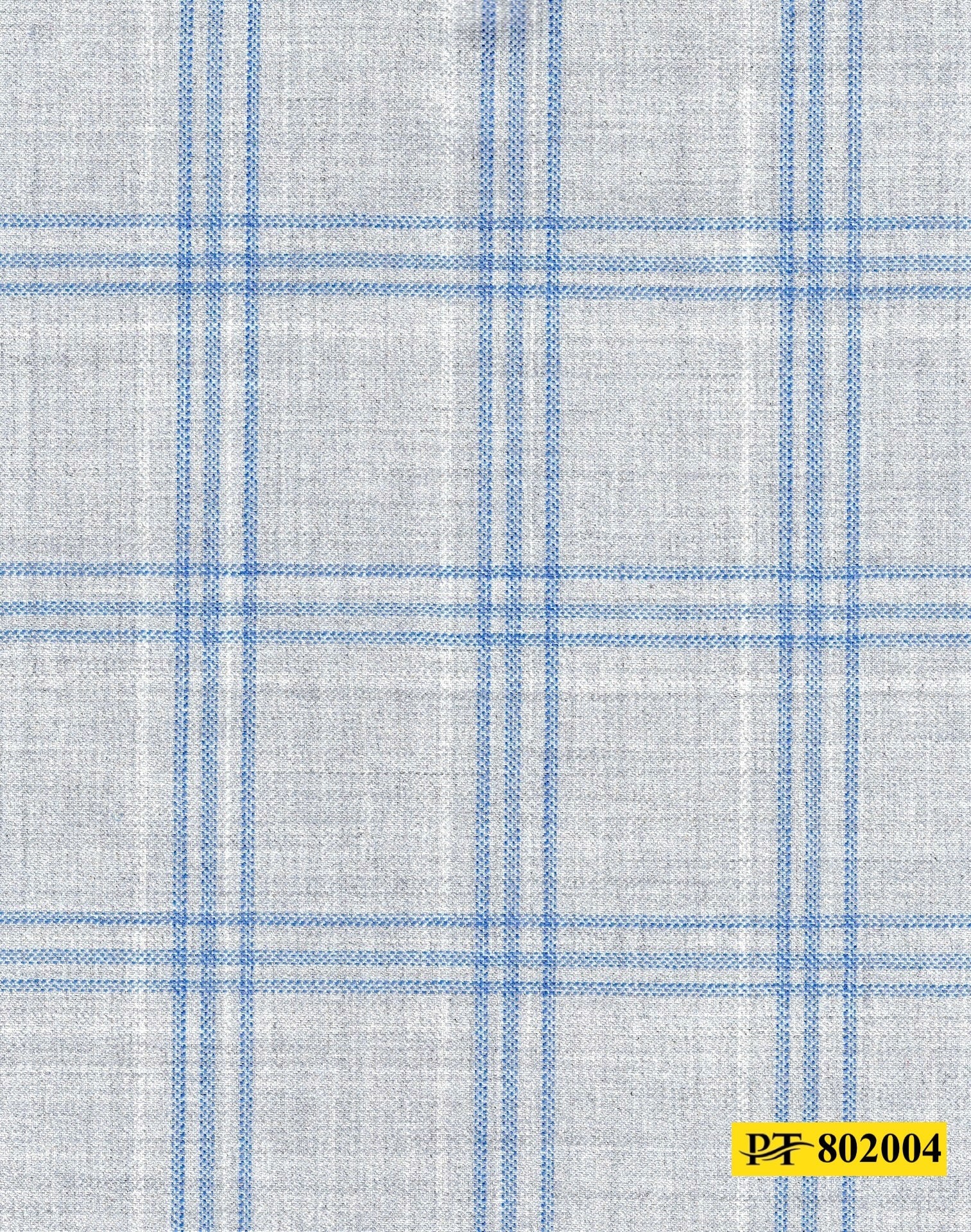 802004/P3-20895 Silver Grey With Blue Check Suit Fabric