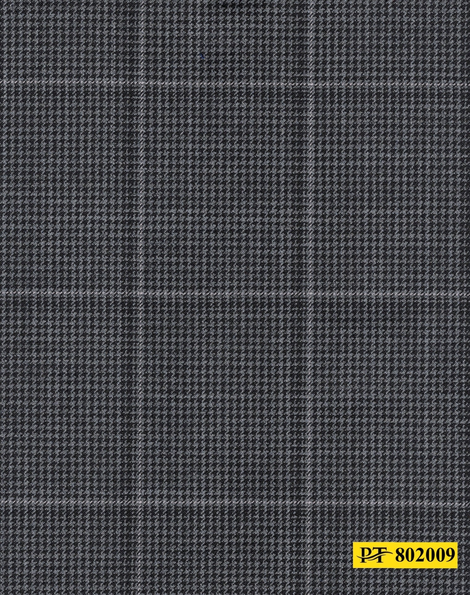 802009/P3-20900 Grey, Black And Silver Houndstooth Check Jacket Fabric