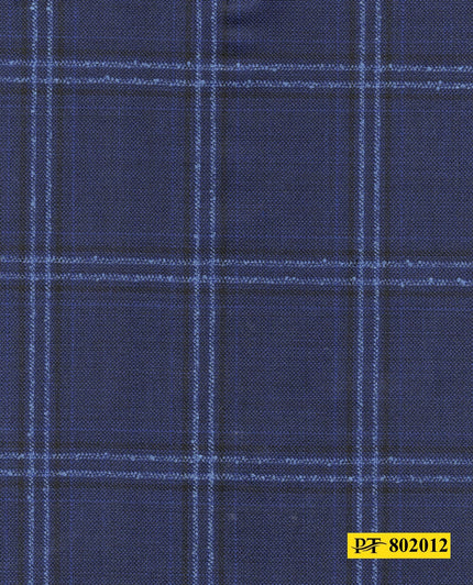 802012/P3-20903 Navy With Black & Light Blue Check Jacket Fabric