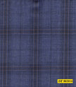 802014/P3-20905 Denim Blue With Navy and Brown Check Suit Fabric