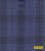 802014/P3-20905 Denim Blue With Navy and Brown Check Suit Fabric