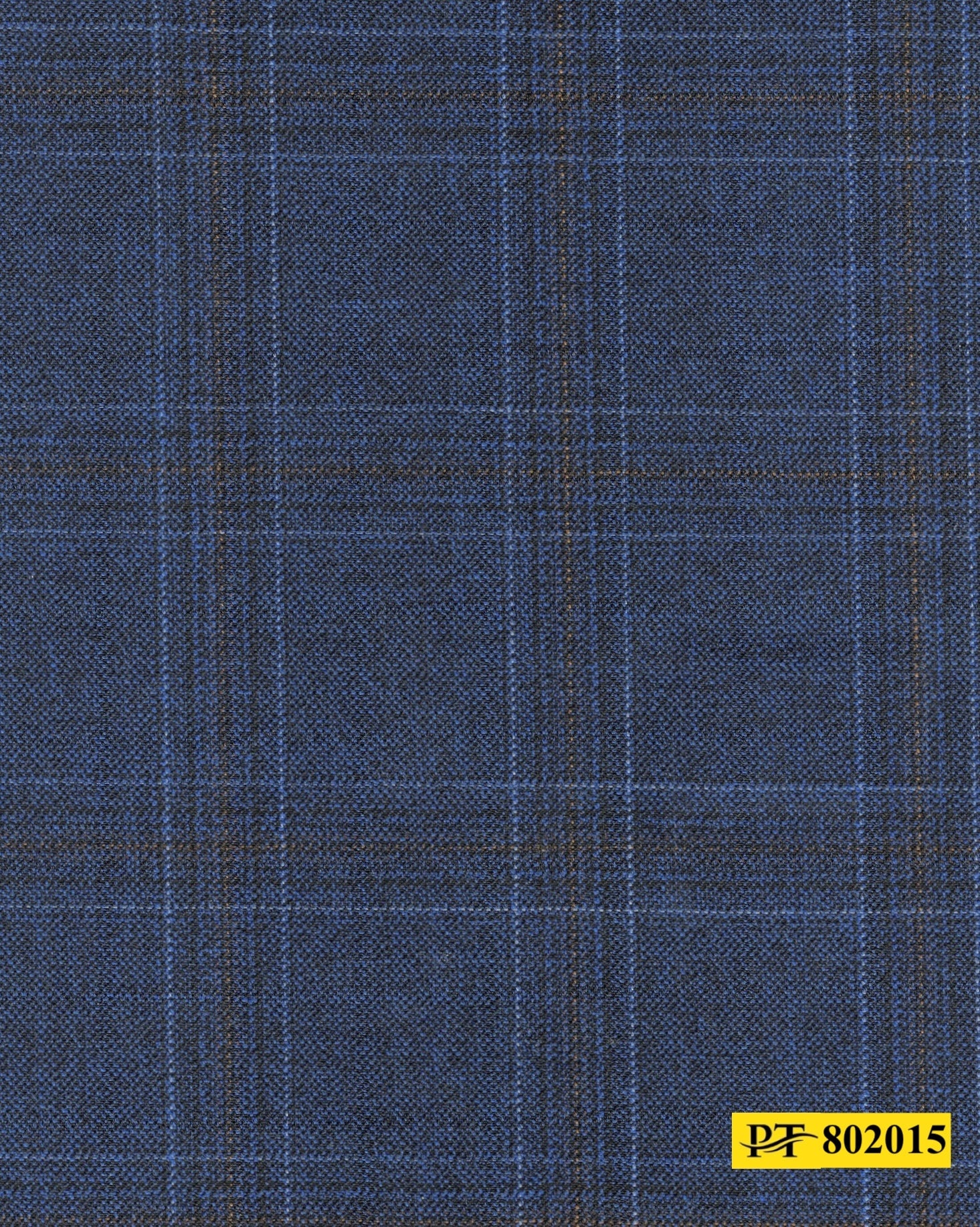 802015/P3-20906 Dark Denim Blue With Brown & Light Blue Check Jacket Fabric