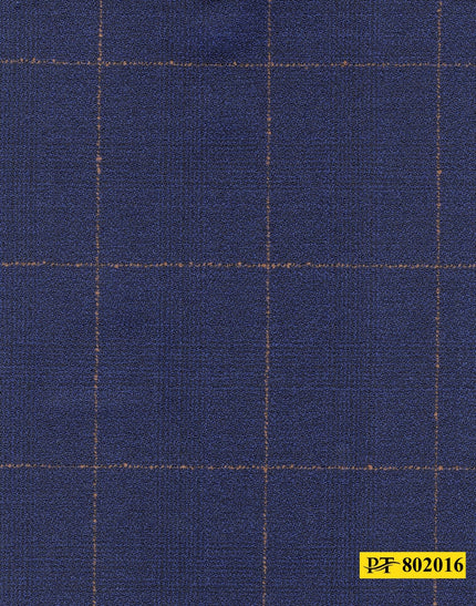 802016/P3-20907 Navy With Bronze Check Suit Fabric
