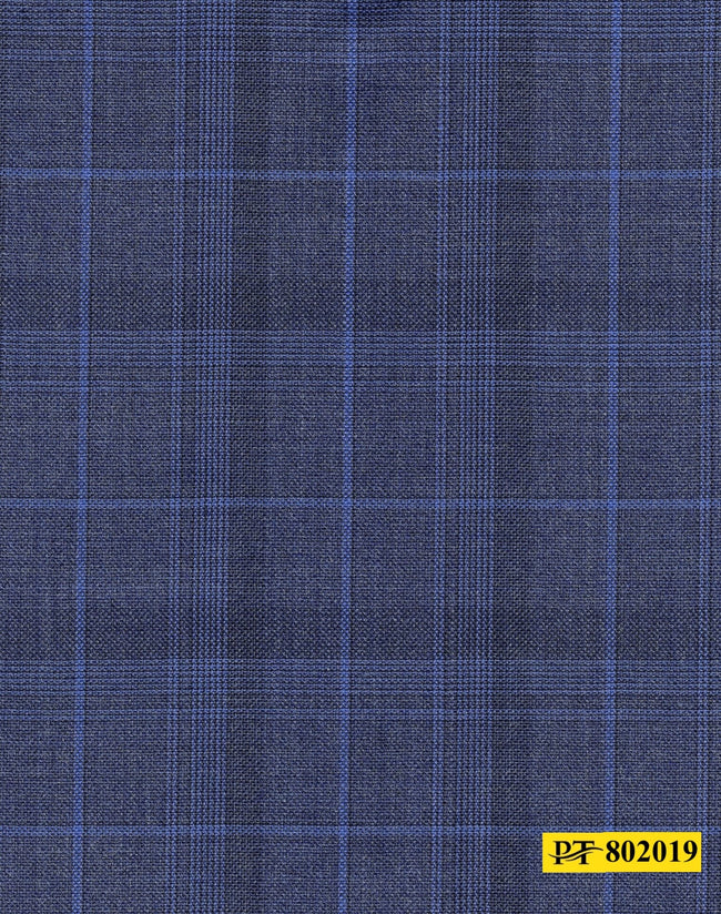802019/P3-20910 Royal Blue With Light Blue Check Jacket Fabric