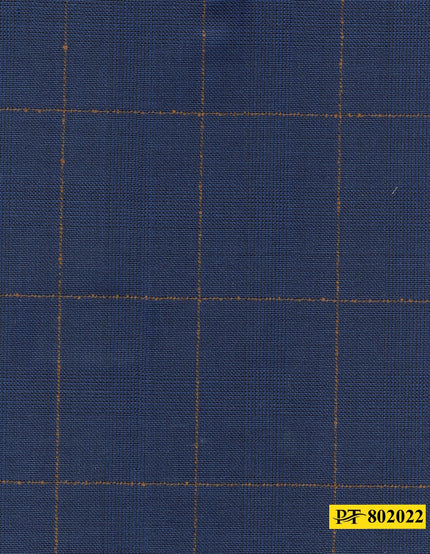 802022/P3-20913 Navy With Bronze Check Jacket Fabric