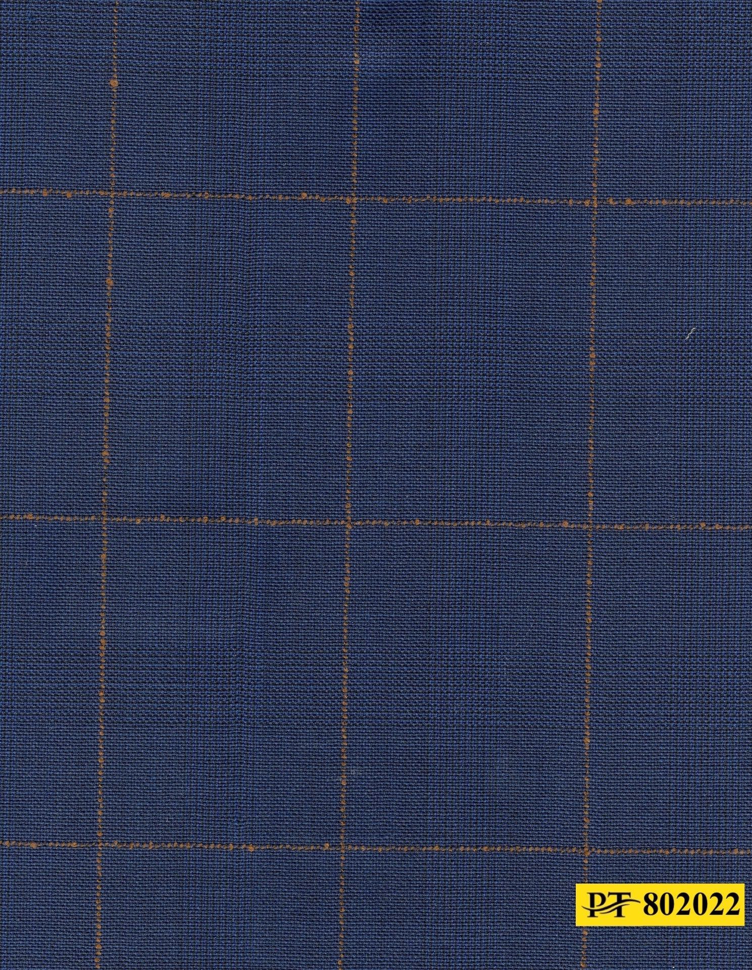 802022/P3-20913 Navy With Bronze Check Suit Fabric