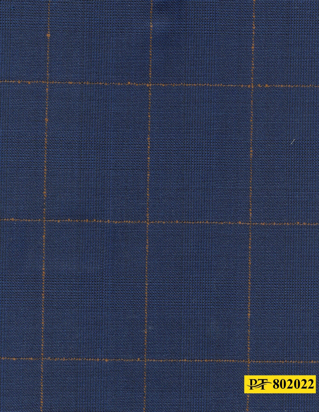 802022/P3-20913 Navy With Bronze Check Pants Fabric