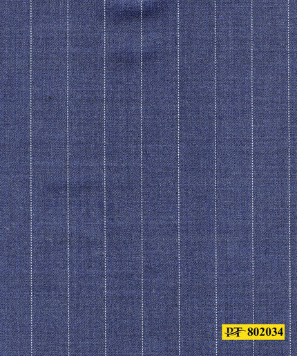 802034/P3-20925 Denim Blue With White Stripe Suit Fabric