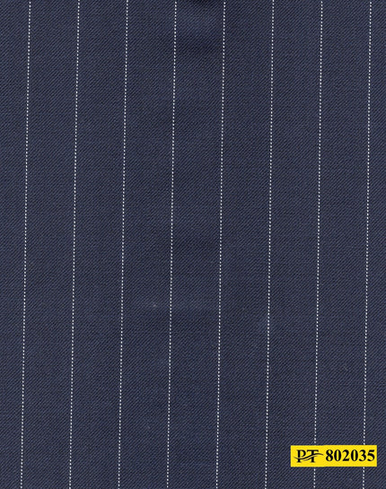 802035/P3-20926 Midnight Blue With White Stripe Suit Fabric