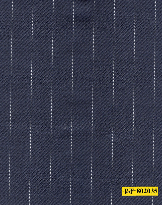 802035/P3-20926 Midnight Blue With White Stripe Suit Fabric