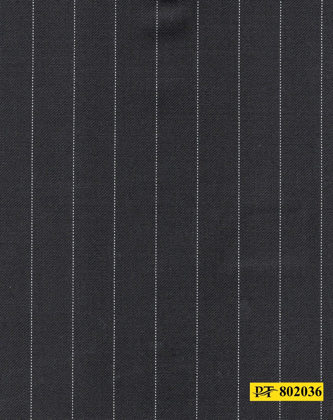 802036/P3-20927 Black With White Stripe Suit Fabric