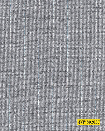 802037/P3-20928 Silver Grey With White Stripe Suit Fabric