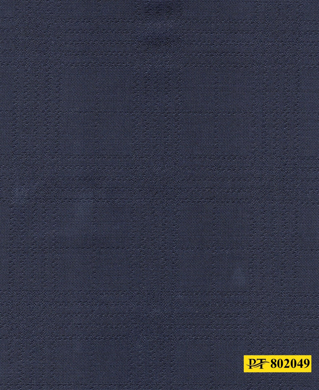802049/P3-20940 Midnight Blue Self Check Jacket Fabric