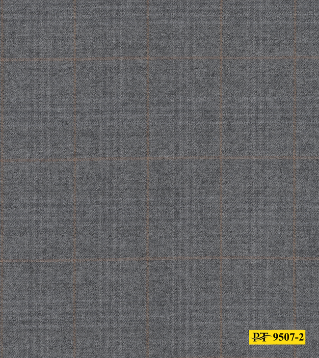 9507-2/P4-18174 Grey With Brown Check Suit Fabric