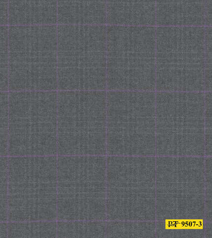 9507-3/P4-18175 Grey With Purple Check Suit Fabric