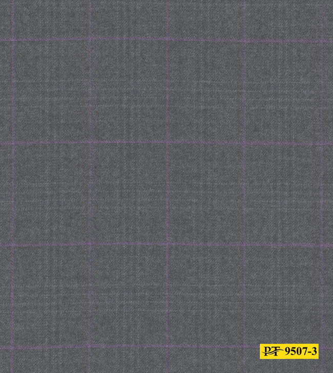 9507-3/P4-18175 Grey With Purple Check Jacket Fabric