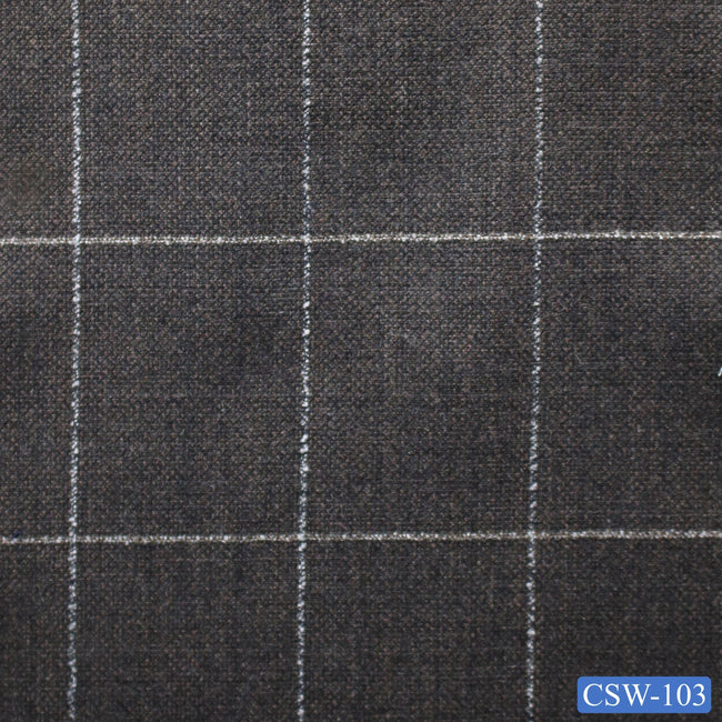 CSW-103/V3-19063 Dark Brown Check Pants Fabric