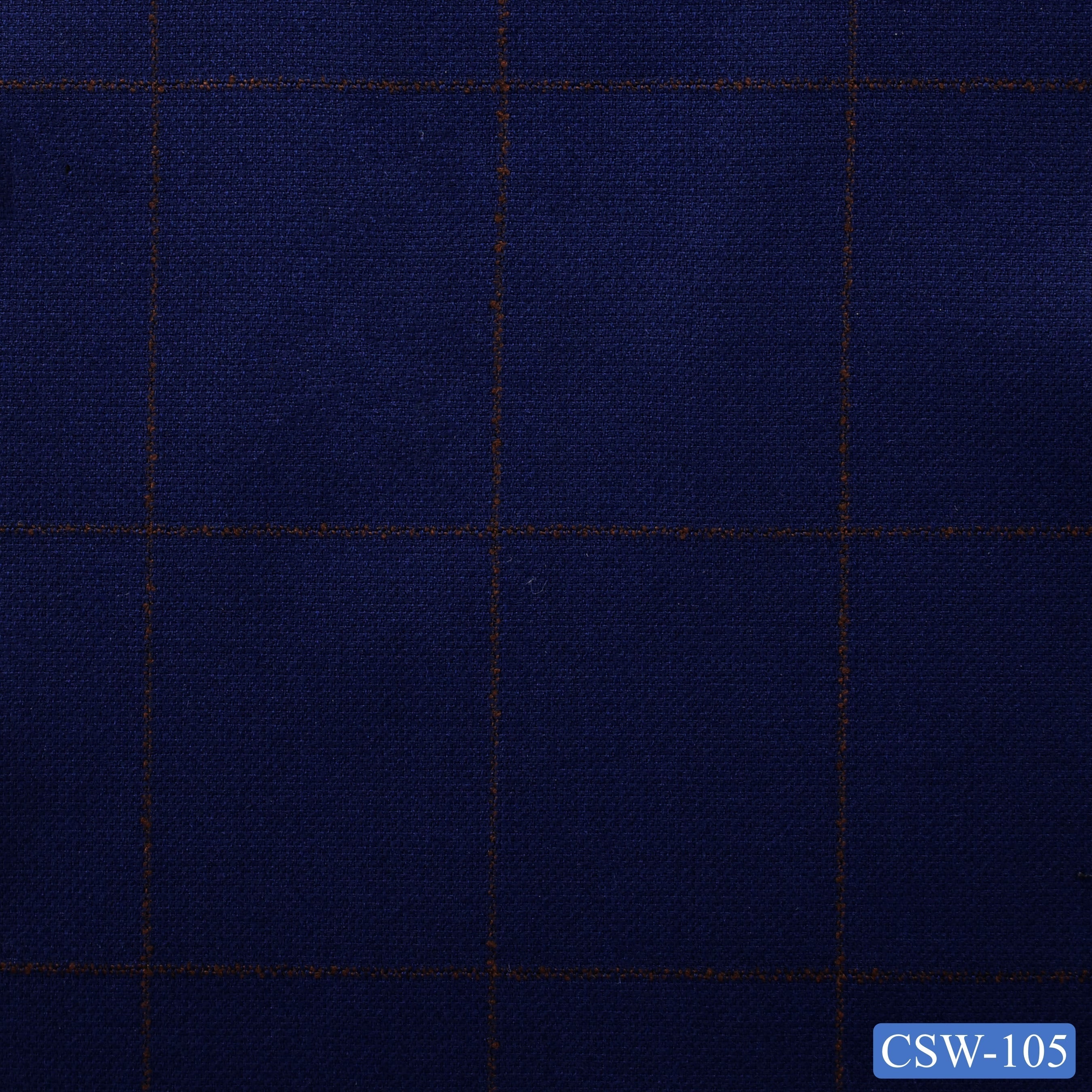 CSW-105/V3-19065 Blue With Brown Check Pants Fabric