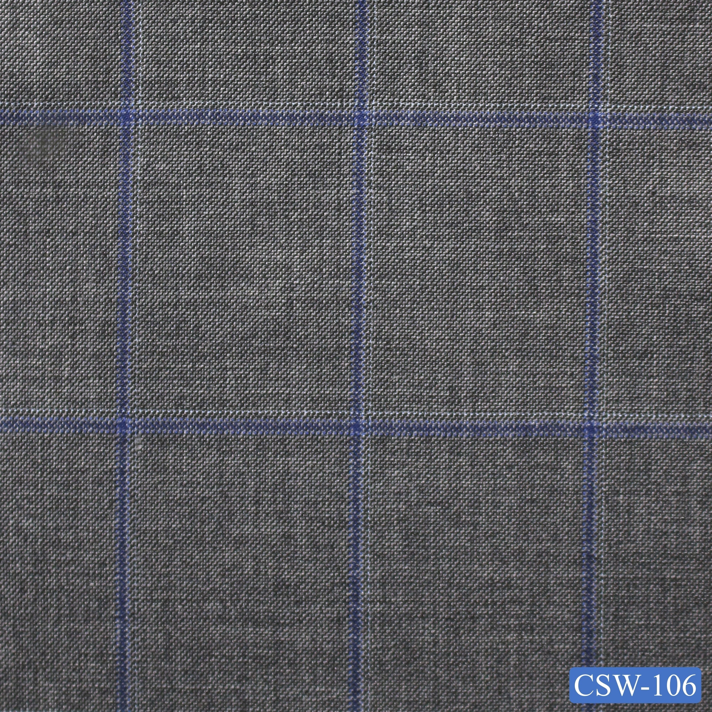 CSW-106/V3-19066 Grey With Blue Check Vest Fabric
